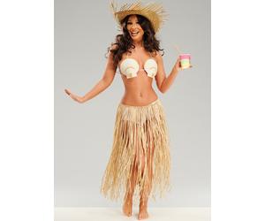 Adult Size Authentic Hawaiian Luau Raffia Long Grass Skirt Hula Beach Party 80cm