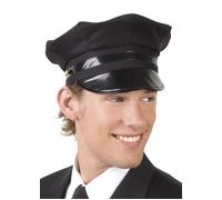Adult Size Black Peaked Cap Drivers Chauffeurs Hat Fancy Dress Accessory