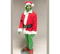 Adult Size Deluxe Grinch Style Costume with Make-Up Prosthetic (XL (up to 52 chest))