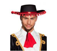 Adult Size Mens Red Bobble Spanish Flamenco Hat Spain Fancy Dress Matador