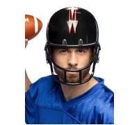 Adult Size Mens Thick Black Plastic American Football Helmet America Fancy Dress