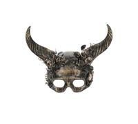 Adult Size Saltburn Deluxe Gold Masquerade Pagan Horned Eye Mask Masked Ball