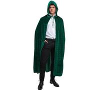 Adult Size The Traitors Style Long Green Velvet Hooded Cape