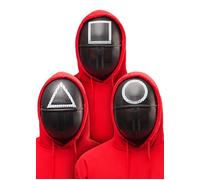 Adult Size Unisex Squid Game Black Guard Mask Set of 3 Square Circle Triangle