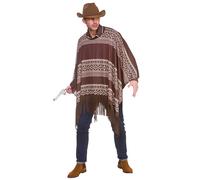 Adult Size Western Brown Cowboy Poncho