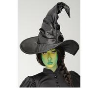 Adult Size Womens Deluxe Elphaba Style Black Satin Ruched Wicked Witch Hat