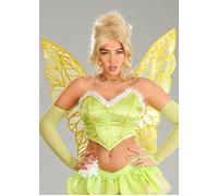 Adult Size Womens Deluxe Large Tinker Bell Gold Glitter Strapless Fairy Wings
