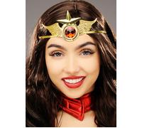 Adult Size Wonder Woman Style Fancy Dress Gold Metal Superhero Tiara Headpiece