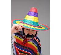 Adult Small Bright Mexican Bandit Sombrero Hat Western Wild West Fancy Dress