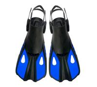 Adult Snorkeling Gear Adjustable Swim Fins, Snorkel Fins, Swim Fins Travel Size Short Adjustable for Snorkeling Diving Adult Men Women Open Heel Swimming Flippers.PP+TPR-Material,Size L/XL (Blue)