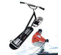 Adult Snow Scooter - 360° Rotating Backboard & Dual Base for Max Stability | Ergonomic Handle & Reinforced Frame | All-Terrain Snowboard for Family Fun, Backyard Sledding & Snow Exploring Grey