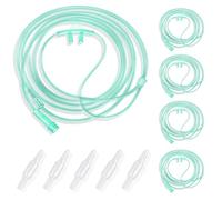 Adult Soft Nasal Oxygen Cannula Kit(10 Pack) - 7-ft Nasal Tubing for Oxygen, Included 5PCS Nasal Cannula Oxygen Tubing & 5PCS Tubing Connectors, Standard Connector