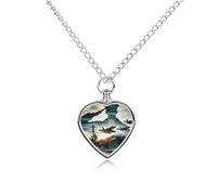Adult Soldier Plane Pet Urn Necklace for Dog Cat Ashes Heart Pets Cremation Keepsake Waterproof Pendant Memorial Jewelry Pendants Gifts for Women Men
