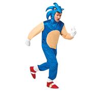 Rubie's Official Sonic The Hedgehog Adult Deluxe Costume Jumpsuit, Adult Fancy D