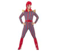 XL Adult's Space Superstar Costume - mens fancy dress bowie costume space superstar ziggy david adults stardust 70s womens celebrity 80s