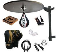 Adult Speedball Platform Punching Bag MMA Boxing Training Set Leather Single End Speed Ball Sparing Gloves Pads Wall Mount Metal Bracket