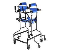 Adult Standard Walker with Wheels and Seat - Portable Upright Walker e for Seniors and Disabled Adults
