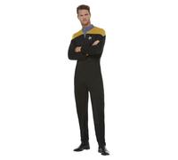 Adult Star Trek Voyager Operations Uniform Gold Fancy Dress Costume