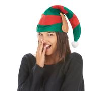 Adult Striped Santa Elf Hat with Ears