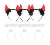 Adult Student/Devil Horn Shape Hairband Creative Hairband Halloween Christmas Costume Cosplay Party Tiaras Devil Horn Headbands Red Color Headbands Adult Devil Pack Size