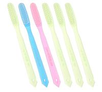 Adult Super Hard Bristle Toothbrush 6 Pack, Large Head | Nylon and Plastic Build, Anti Slip Grip, Daily or Travel Use, Stain Cleaning for Adult Oral Care