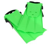 Adult Swim Flippers Size 40-44 Rubber Training Fins for Swimmer | Ergonomic Foot Protection Design, Non-slip Short Flexible Blades, Green Pair for Pool Practice
