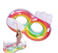 Adult Swim Ring Swim Ring for Adults, Multifunctional Rainbow Swim Aid - Thickened Swimming Aid for Summer, Glitter Floats for Family Gathering, Water Park
