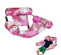 Adult Swimming Bed Deck Chair, Foldable Air-Filled Pool Deck Chair with Maple Leaf Pattern, High-Quality PVC, Mesh Structure, for Pool Parties, Beach Holidays and Summer Parties