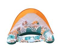 Adult Swimming Island with Sun Canopy | Inflatable Water Lounge - Pool Float with Headrest | for Lake and River, Outdoor Water Activities, Holiday, Travel