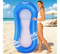 Adult swimming pool inflatable,Adult mesh bottom pool float,Great for chilling in the pool and have held up with kids crawling on them, Blue 170x80cm.