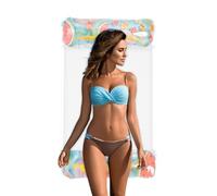 Adult Swimming Pool Mats - Floating Bed with Glitter - Outdoor Summer Accessories, Floating Chair with Glitter for Water Activities, Free to the Lake, Family Tan