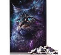 Adult Teen 1000 Pieces Jigsaw Puzzle Gaming Puzzles Cosmic Maine Coon Cat Puzzle Educational Games Family Activities 1000pcs (75x50cm)