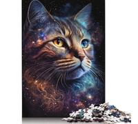 Adult Teen 1000 Pieces Jigsaw Puzzle Gaming Puzzles Galaxy Cat Puzzle Educational Games Family Activities 1000pcs (75x50cm)