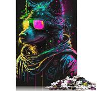 Adult Teen 500 Pieces Jigsaw Puzzle Gaming Puzzles Colourful Graffiti Lion Puzzle Educational Games Family Activities 500pcs (52x38cm)
