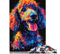 Adult Teen 500 Pieces Jigsaw Puzzle Gaming Puzzles Poodle DJ Neon Puzzle Educational Games Family Activities 500pcs (52x38cm)