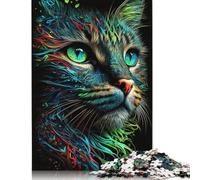 Adult Teen 500 Pieces Jigsaw Puzzle Gaming Puzzles Portrait of Beautiful Cat Puzzle Educational Games Family Activities 500pcs (52x38cm)