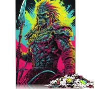 Adult Teen 500 Pieces Jigsaw Puzzle Gaming Puzzles Psychedelic Skull Warrior Puzzle Educational Games Family Activities 500pcs (52x38cm)