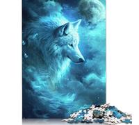 Adult Teen 500 Pieces Jigsaw Puzzle Gaming Puzzles Wolf in The Universe Puzzle Educational Games Family Activities 500pcs (52x38cm)
