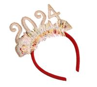 Adult Teens 2024 New Year Hairband Tinsel Sequins Letter Headband Carnivals Hair Hoop Christmas Taking Photos Headpiece