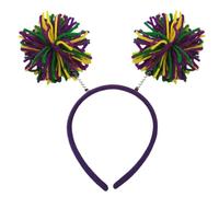 Adult Teens Cute Rainbow Pompoms Shape Headband Plush Hair Hoop Makeup Live Broadcast Cosplay New Year Party Headpieces Halloween Hairband Accessories Adult Accessories