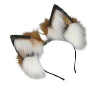 Adult Teens Electric Kitten Ear Shape Headband Plush Hair Hoop Makeup Live Broadcast Halloween Party Headpieces