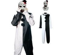 Adult TerrifiersCostume Jumpsuit Outfit Scary Art the Killer Cosplay Black and White Bodysuit Halloween, Men--a, X-Large-