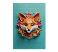 Adult Themed Jigsaw Puzzle, 3D Fox Floral Art, 300 PCS
