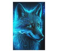 Adult Themed Jigsaw Puzzle, Blue Wolf Mystical Aura, 1000 PCS