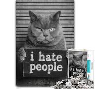 Adult Themed Jigsaw Puzzle, Grumpy Cat I Hate People Mugshot, 300 PCS