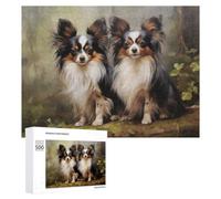 Adult Themed Jigsaw Puzzle, Two Papillon Dogs, 500 PCS