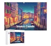 Adult Themed Jigsaw Puzzle, Venice Canals Italy Night, 1000 PCS