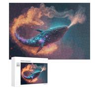 Adult Themed Jigsaw Puzzle, Whale Breathing Fire in Space, 300 PCS