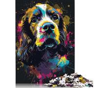 Adult Toys Jigsaw Puzzle 500 Pieces Jigsaw Cocker Spaniel Dog Art Puzzle Educational Toy Puzzle Home Wall Decoration 500pcs (52x38cm)