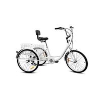 Adult Tricycle 3 Wheel Bike with Shopping Basket, High-Carbon Steel Cruiser Bicycle for Seniors, Outdoor Cycling for Men and Women